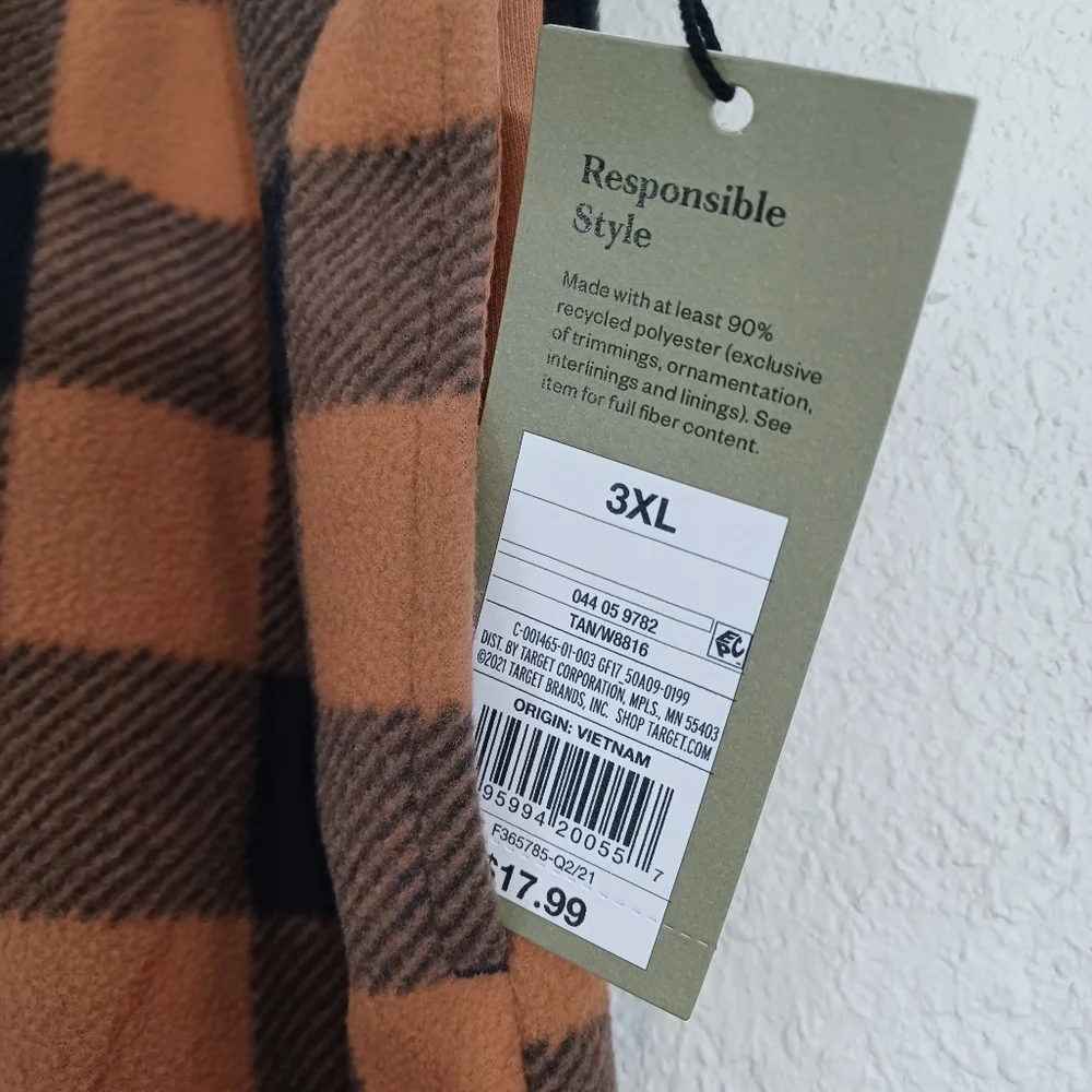 GOODFELLOW & CO Mens Tan NWT Sleepwear Plaid Buffalo Check Winter 3X Sweatpants - Picture 4 of 11